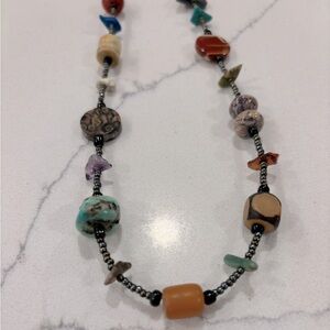 🤎 Stone and Glass Bead Necklace 🤎